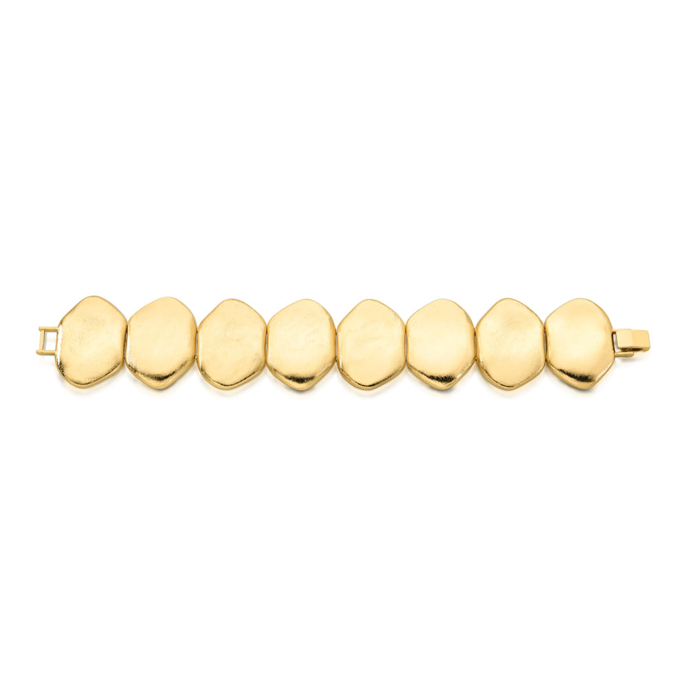 Pulseira Articulada Dourada Fosca Escovada - PU01040385DOFO